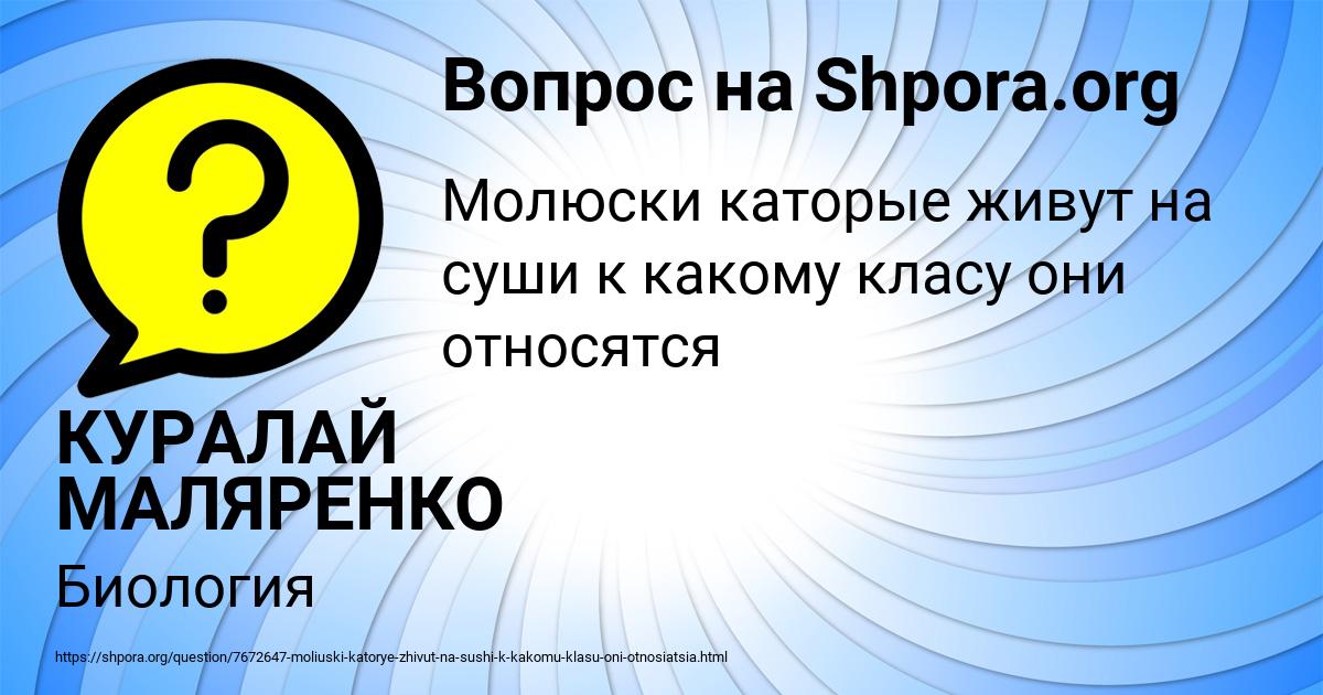 Картинка с текстом вопроса от пользователя КУРАЛАЙ МАЛЯРЕНКО