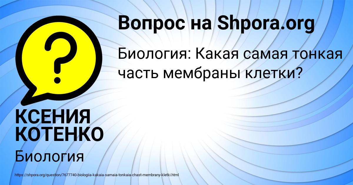 Картинка с текстом вопроса от пользователя КСЕНИЯ КОТЕНКО