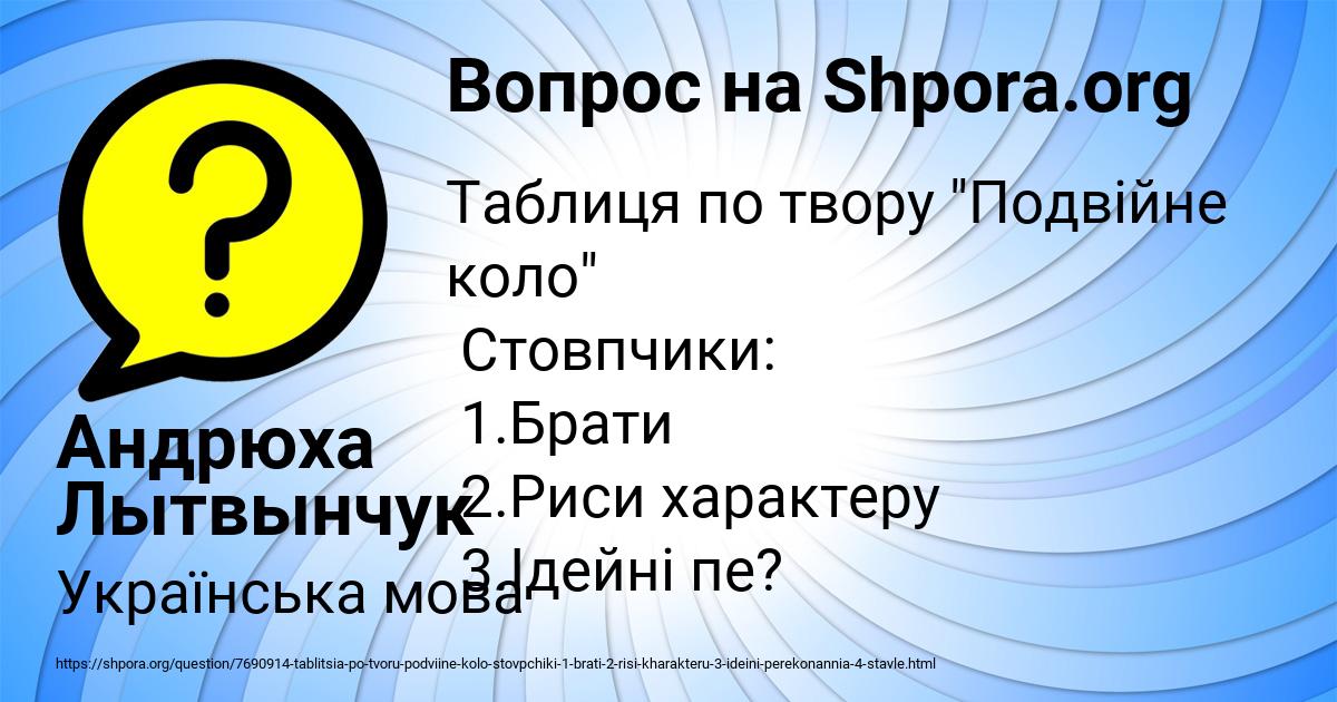 Картинка с текстом вопроса от пользователя Андрюха Лытвынчук
