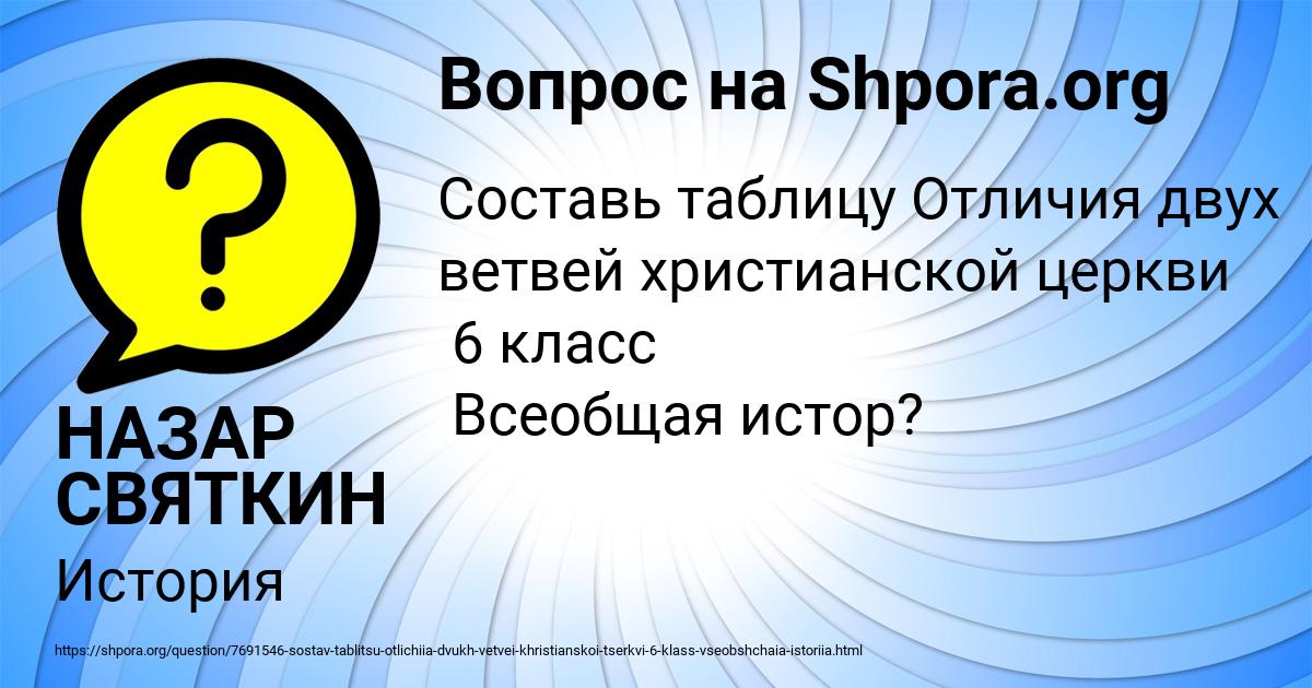 Картинка с текстом вопроса от пользователя НАЗАР СВЯТКИН