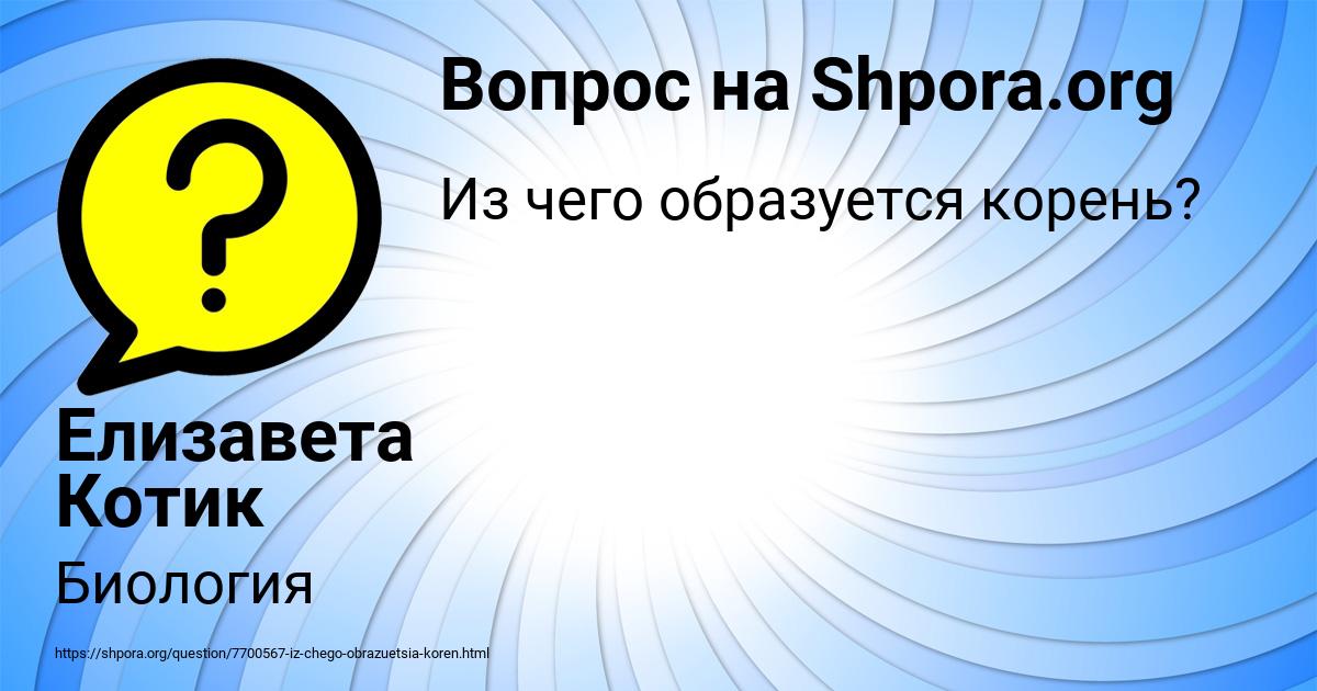 Картинка с текстом вопроса от пользователя Елизавета Котик