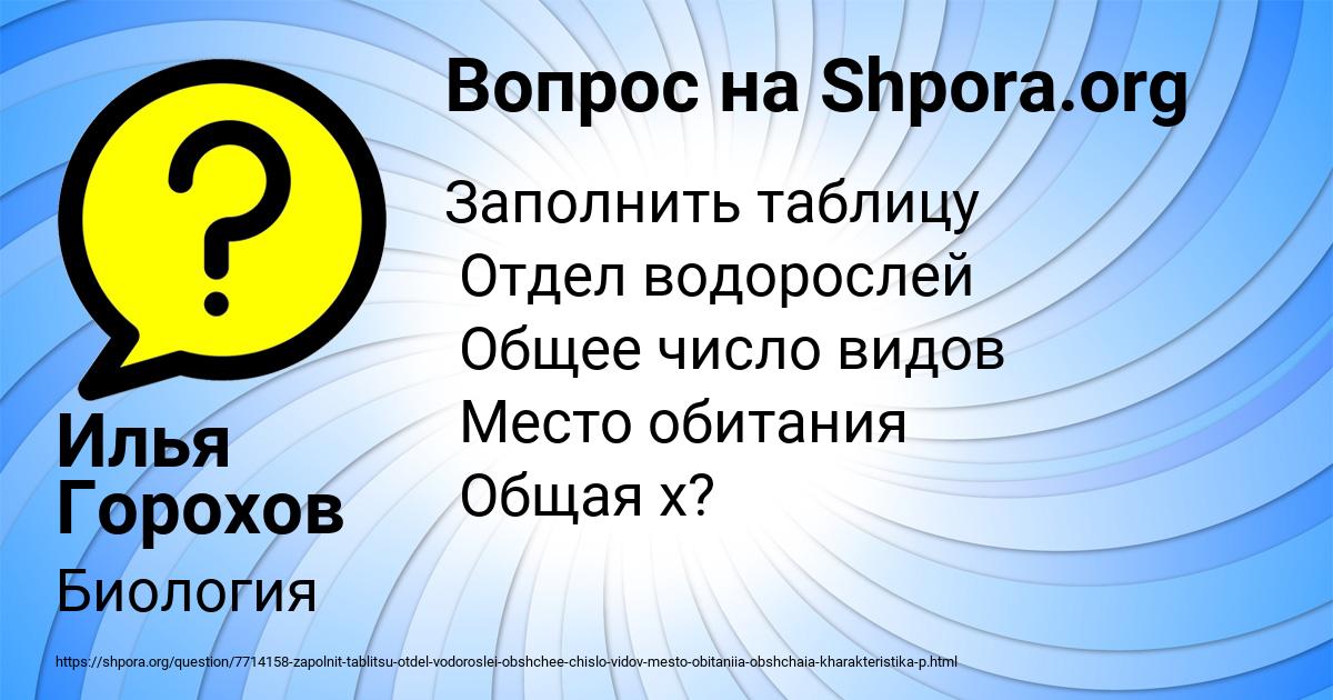 Картинка с текстом вопроса от пользователя Илья Горохов