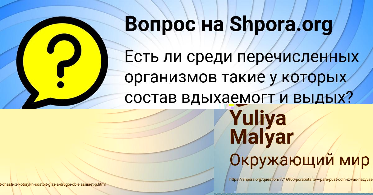Картинка с текстом вопроса от пользователя Yuliya Malyar