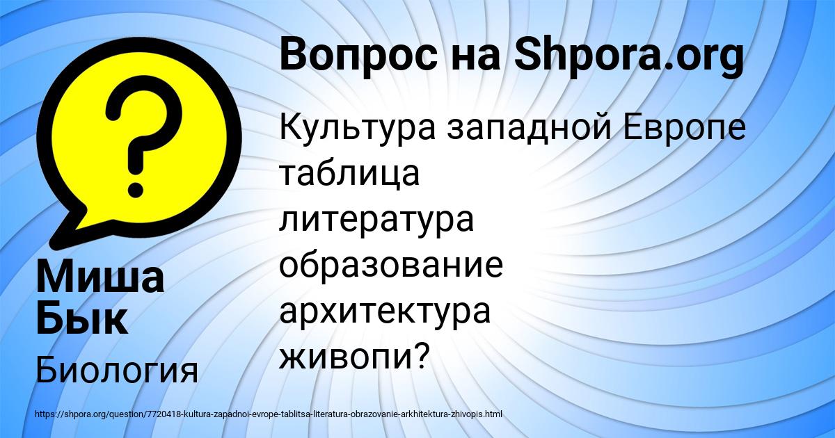 Картинка с текстом вопроса от пользователя Миша Бык