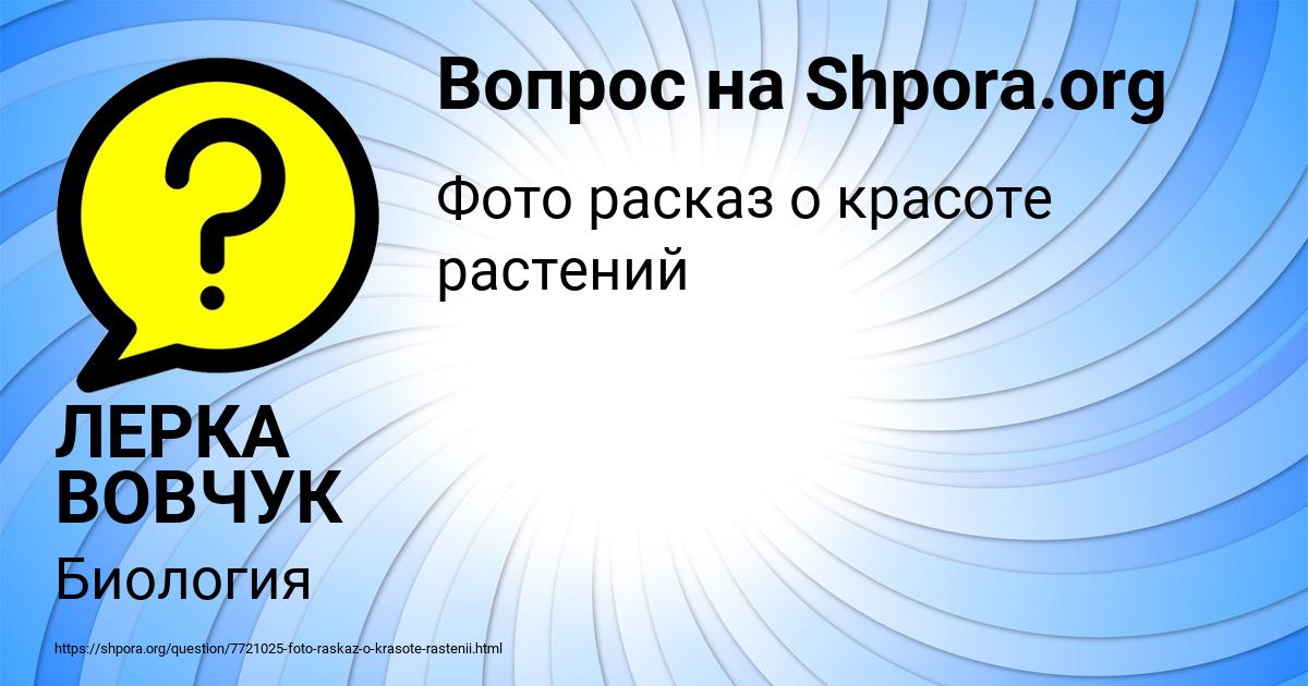 Картинка с текстом вопроса от пользователя ЛЕРКА ВОВЧУК