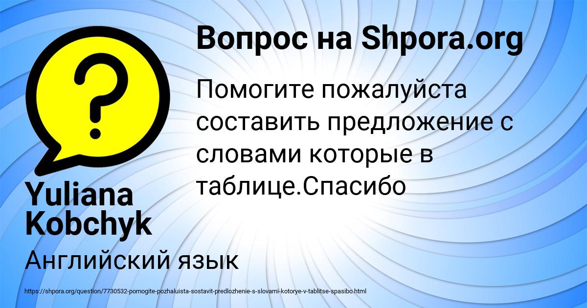 Картинка с текстом вопроса от пользователя Yuliana Kobchyk