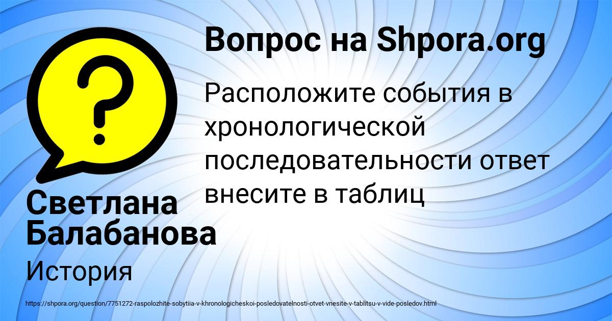 Картинка с текстом вопроса от пользователя Светлана Балабанова