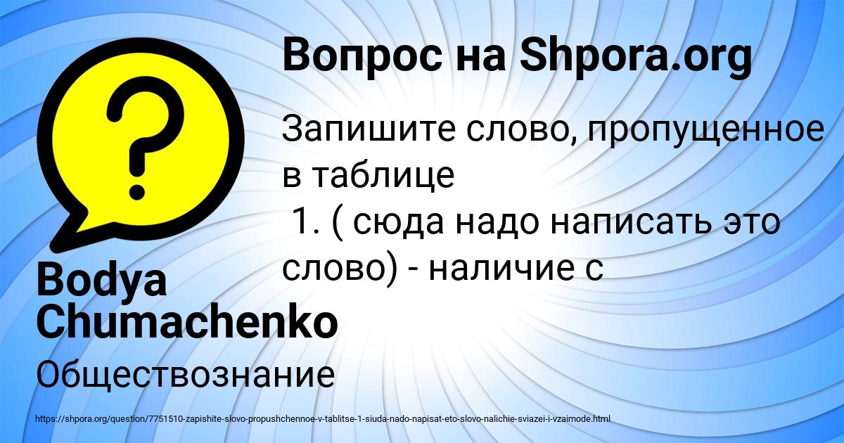 Картинка с текстом вопроса от пользователя Bodya Chumachenko