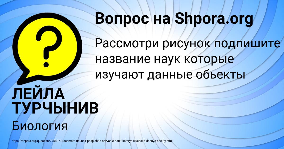 Картинка с текстом вопроса от пользователя ЛЕЙЛА ТУРЧЫНИВ