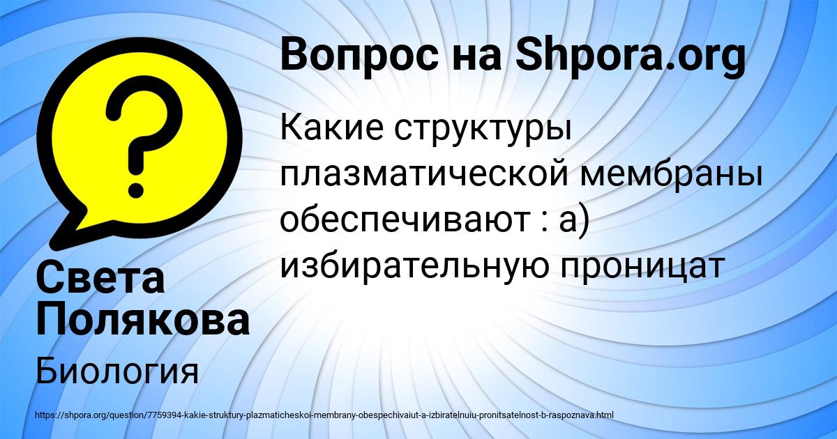 Картинка с текстом вопроса от пользователя Света Полякова