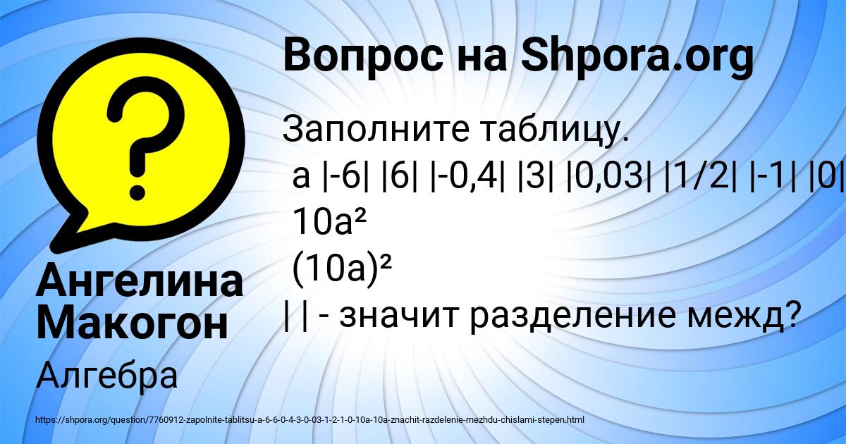 Картинка с текстом вопроса от пользователя Ангелина Макогон