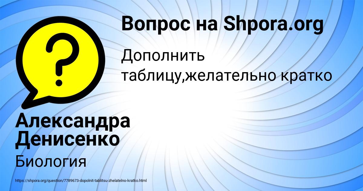 Картинка с текстом вопроса от пользователя Александра Денисенко