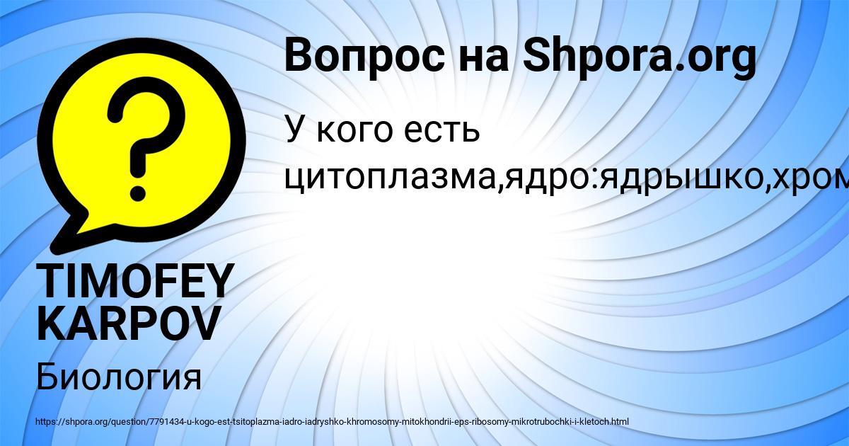 Картинка с текстом вопроса от пользователя TIMOFEY KARPOV