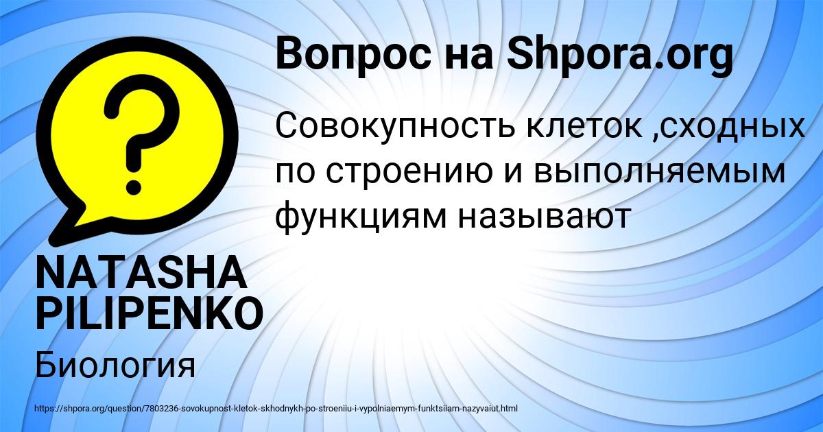 Картинка с текстом вопроса от пользователя NATASHA PILIPENKO