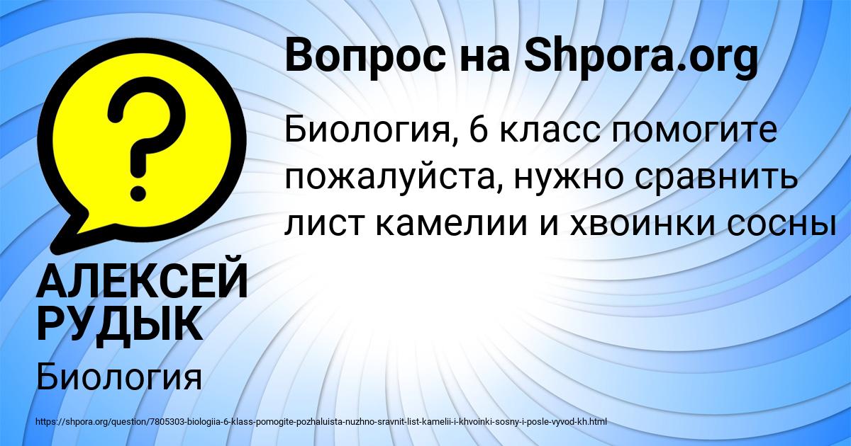 Картинка с текстом вопроса от пользователя АЛЕКСЕЙ РУДЫК