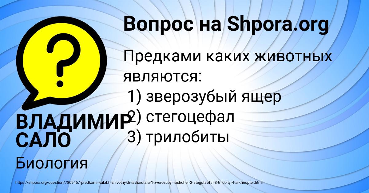 Картинка с текстом вопроса от пользователя ВЛАДИМИР САЛО