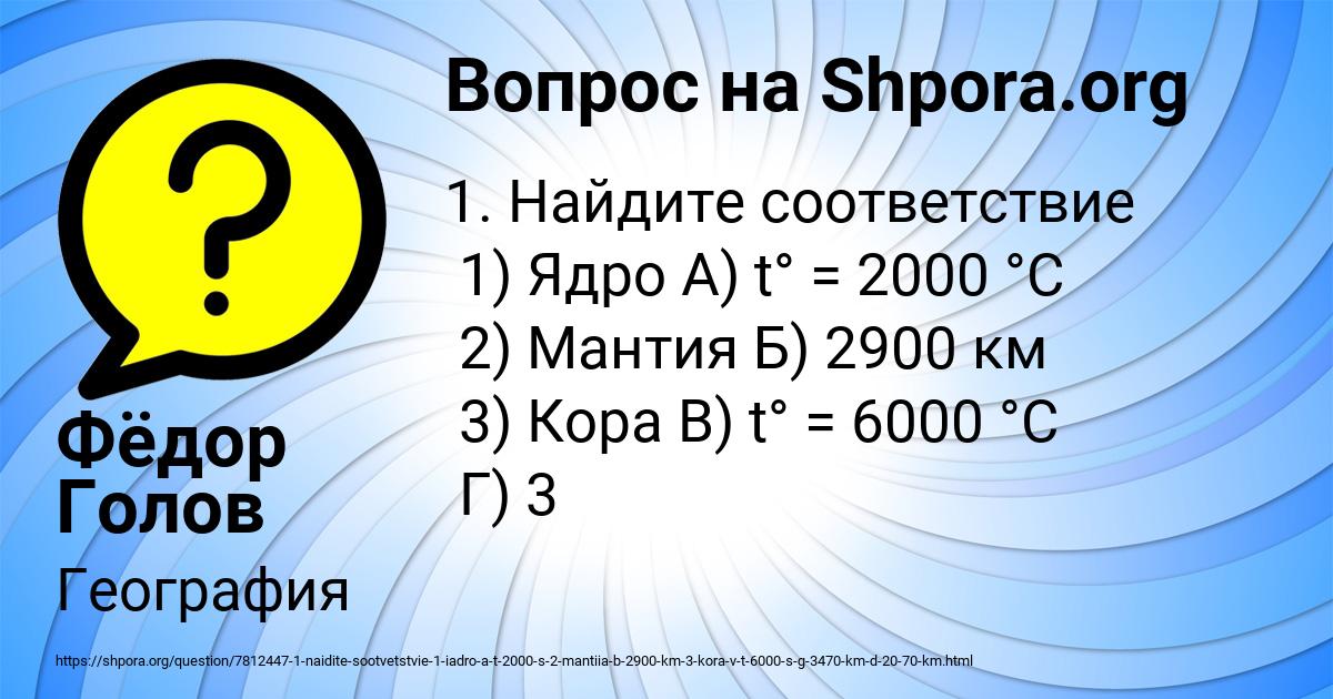 Картинка с текстом вопроса от пользователя Фёдор Голов