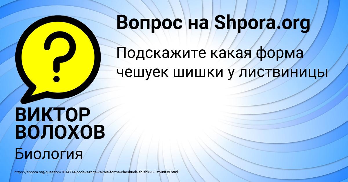 Картинка с текстом вопроса от пользователя ВИКТОР ВОЛОХОВ