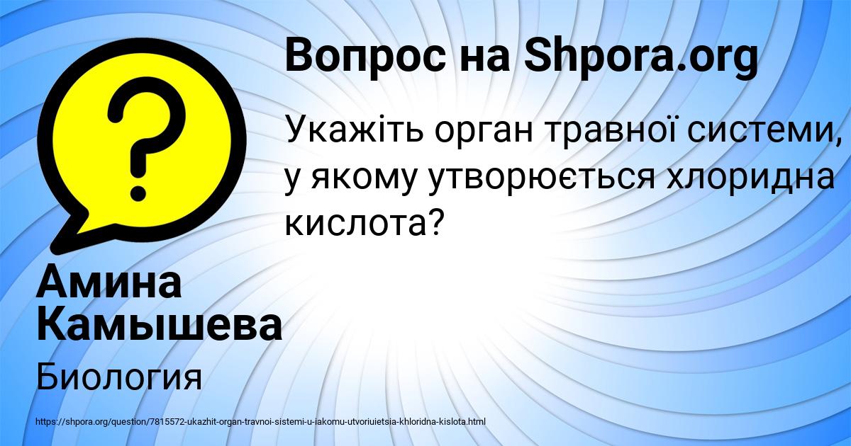 Картинка с текстом вопроса от пользователя Амина Камышева