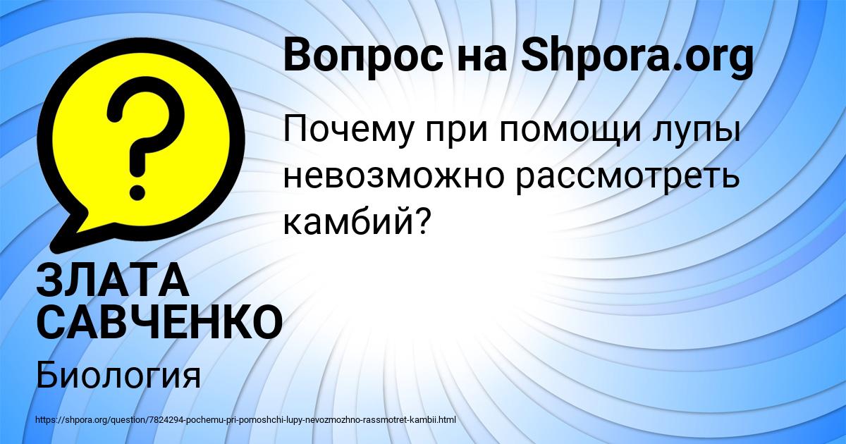 Картинка с текстом вопроса от пользователя ЗЛАТА САВЧЕНКО