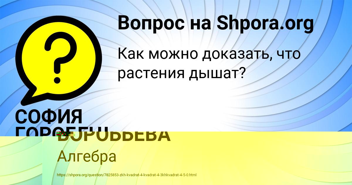 Картинка с текстом вопроса от пользователя ЛИЗА ВОРОБЬЁВА