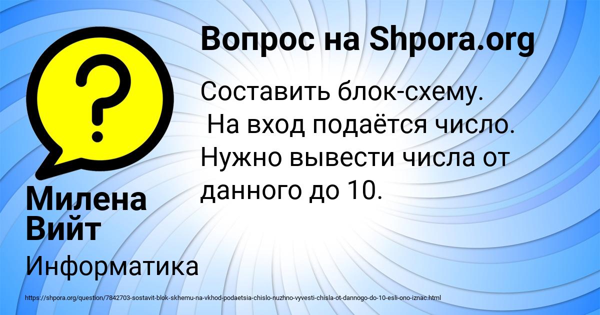 Картинка с текстом вопроса от пользователя Милена Вийт