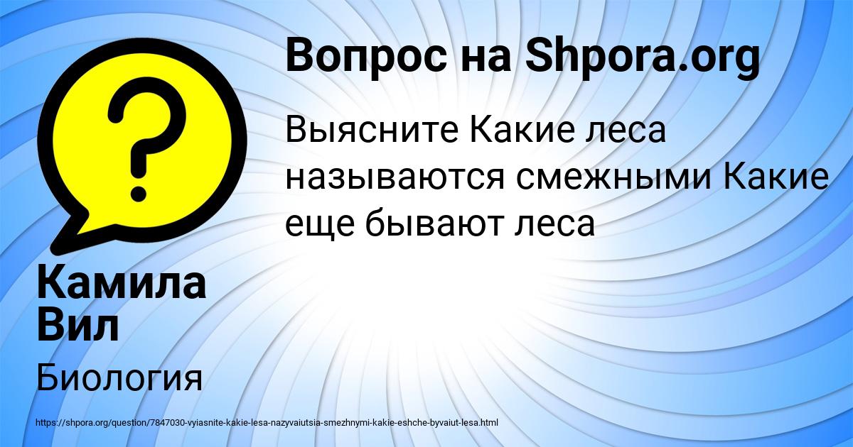 Картинка с текстом вопроса от пользователя Камила Вил