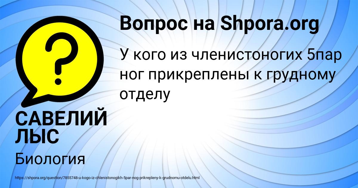 Картинка с текстом вопроса от пользователя САВЕЛИЙ ЛЫС