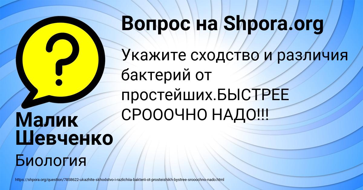 Картинка с текстом вопроса от пользователя Малик Шевченко