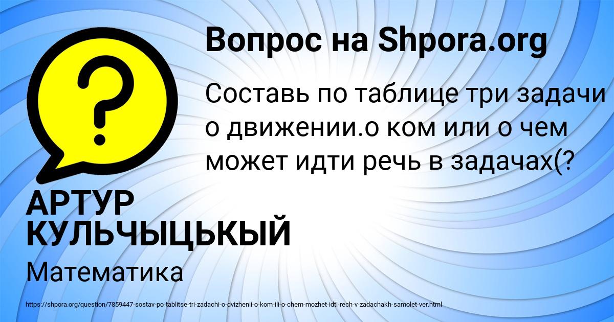 Картинка с текстом вопроса от пользователя АРТУР КУЛЬЧЫЦЬКЫЙ