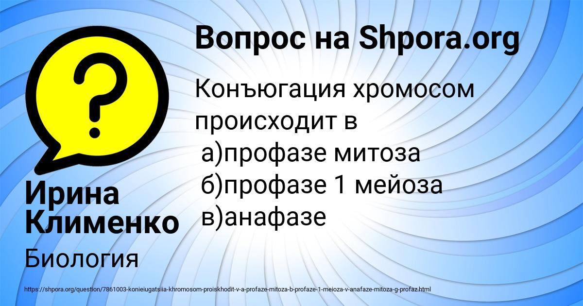 Картинка с текстом вопроса от пользователя Ирина Клименко
