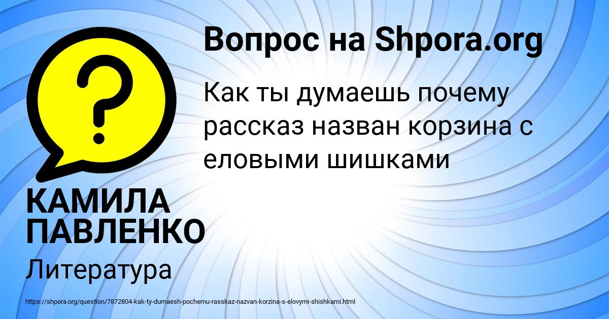 Картинка с текстом вопроса от пользователя КАМИЛА ПАВЛЕНКО