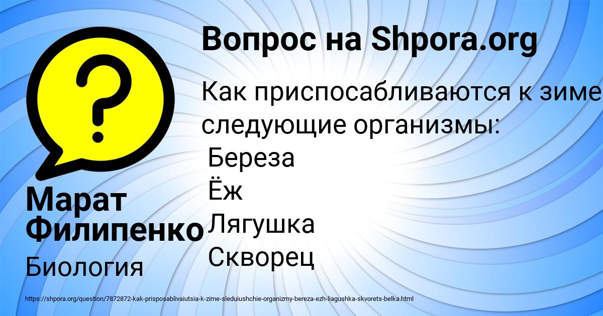 Картинка с текстом вопроса от пользователя Марат Филипенко