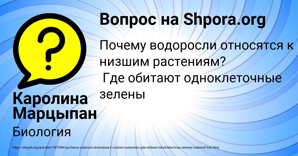 Картинка с текстом вопроса от пользователя Каролина Марцыпан