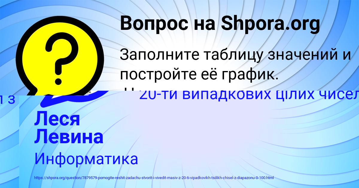 Картинка с текстом вопроса от пользователя Леся Левина
