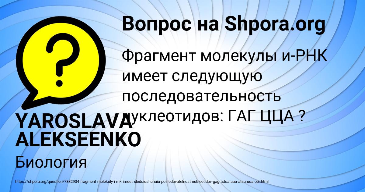 Картинка с текстом вопроса от пользователя YAROSLAVA ALEKSEENKO