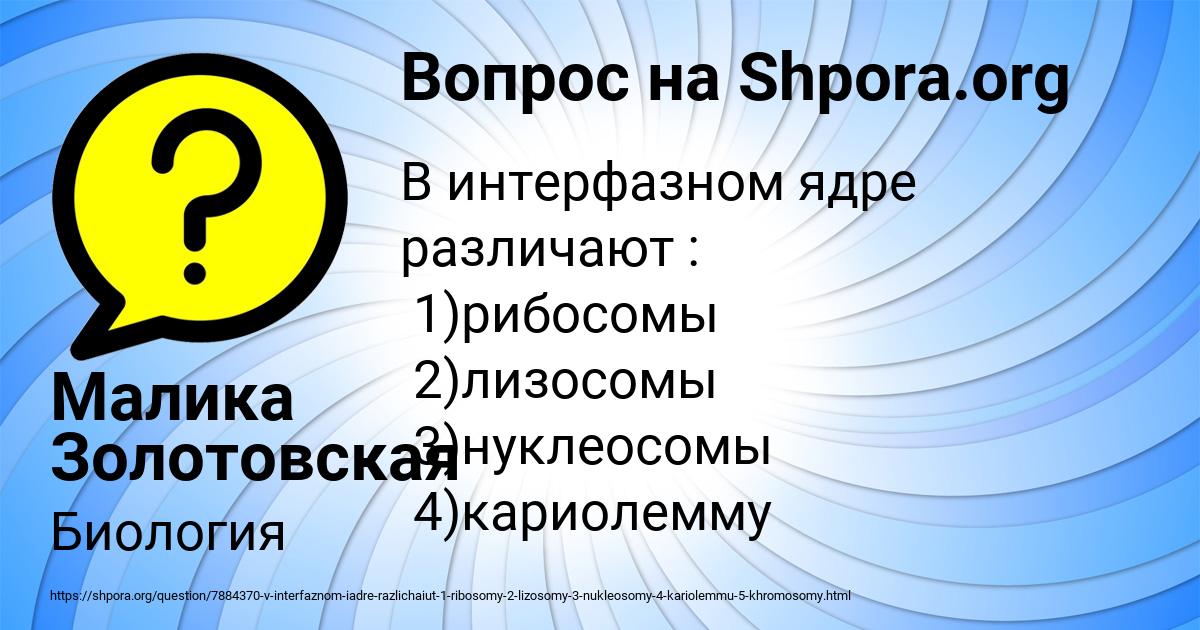 Картинка с текстом вопроса от пользователя Малика Золотовская