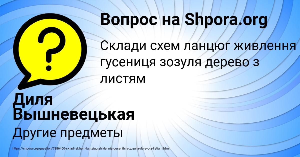 Картинка с текстом вопроса от пользователя Диля Вышневецькая