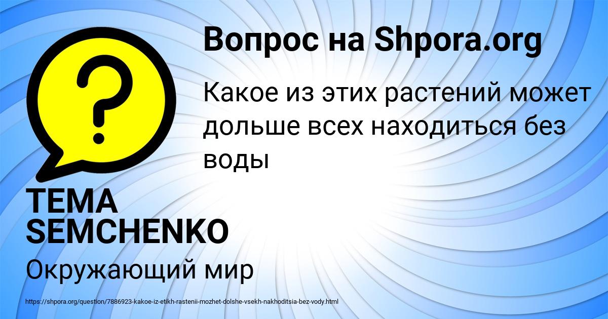 Картинка с текстом вопроса от пользователя TEMA SEMCHENKO