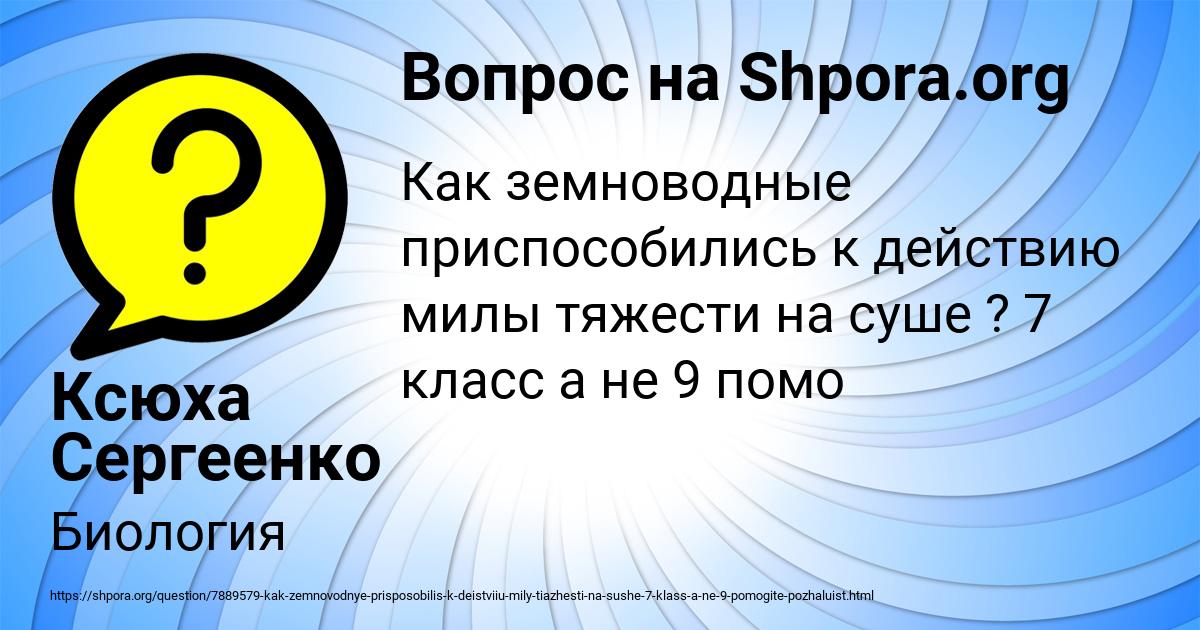 Картинка с текстом вопроса от пользователя Ксюха Сергеенко