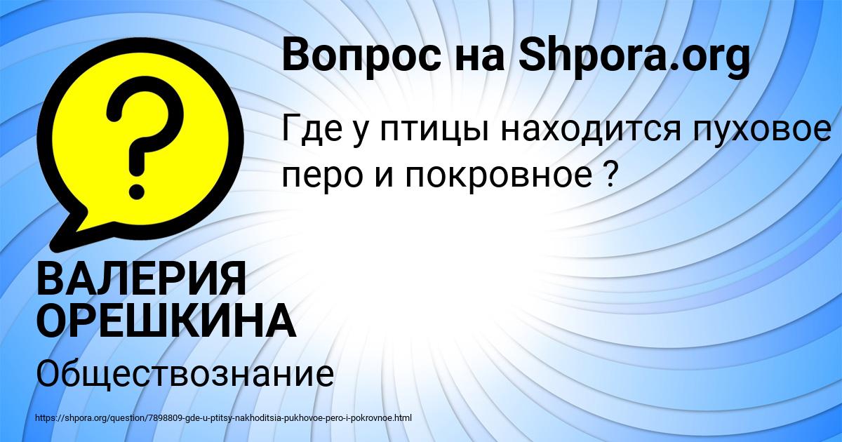 Картинка с текстом вопроса от пользователя ВАЛЕРИЯ ОРЕШКИНА