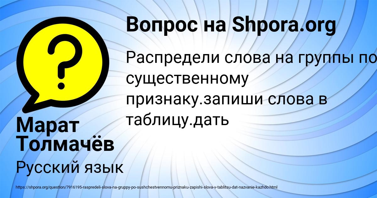 Картинка с текстом вопроса от пользователя Марат Толмачёв