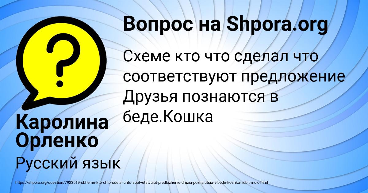 Картинка с текстом вопроса от пользователя Каролина Орленко