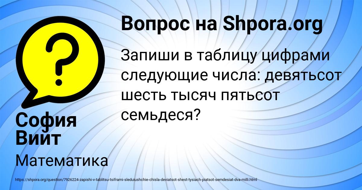 Картинка с текстом вопроса от пользователя София Вийт