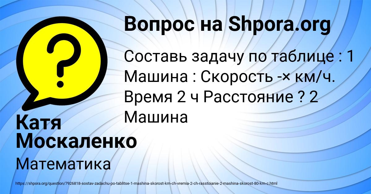 Картинка с текстом вопроса от пользователя Катя Москаленко