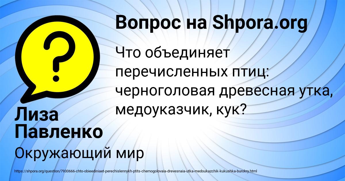 Картинка с текстом вопроса от пользователя Лиза Павленко