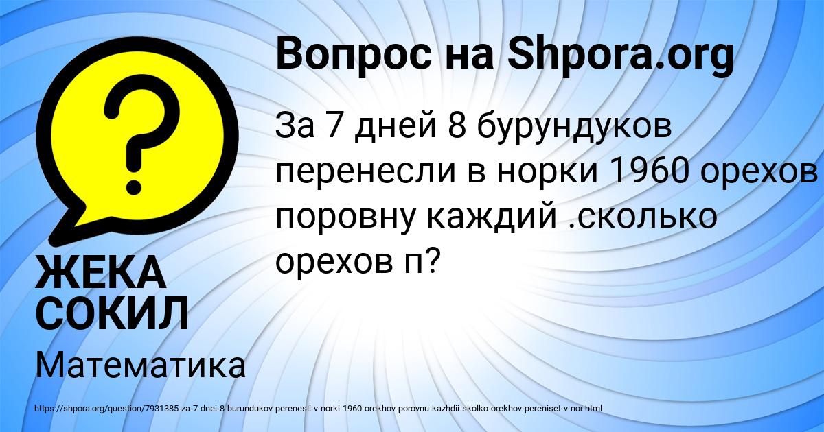 Картинка с текстом вопроса от пользователя ЖЕКА СОКИЛ