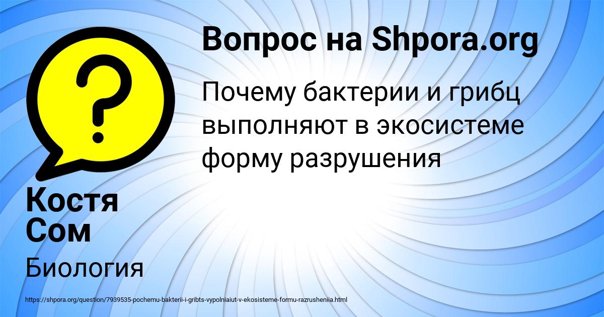 Картинка с текстом вопроса от пользователя Костя Сом