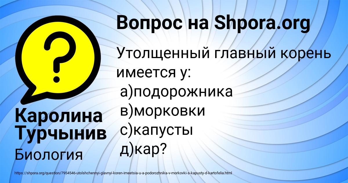 Картинка с текстом вопроса от пользователя Каролина Турчынив