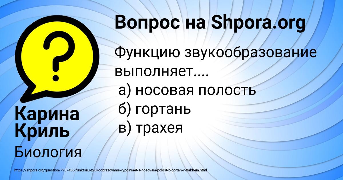 Картинка с текстом вопроса от пользователя Карина Криль
